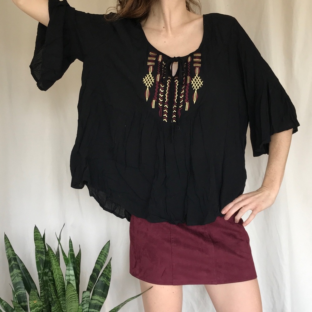 boho embroidered blouse